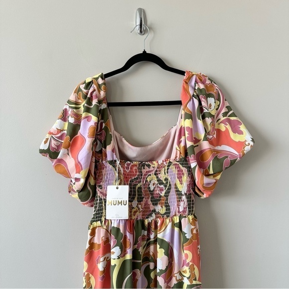Show ME YOUR MUMU- Danielle Floral Wrap Front Midi Dress Size:3X - Picture 8 of 10